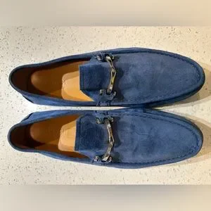 Gucci | Shoes | Mens Authentic Gucci Loafer Blue Suede Size  display picture 3